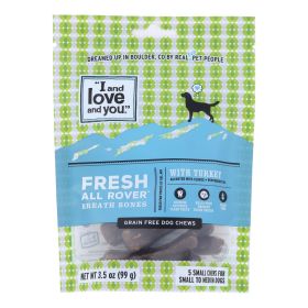 I And Love And You Dog Treats, Fresh All Rover Breath Bones - Case Of 6 - 5 Ct